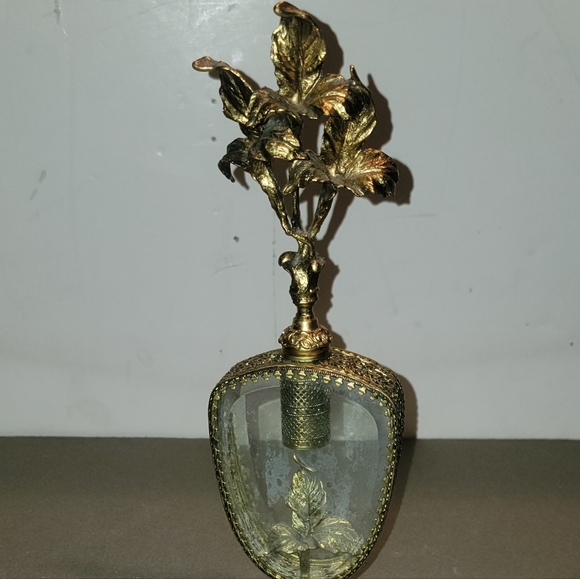 VINTAGE REAR GOLD FILIGREE 11" PERFUME BOTTLE - Picture 10 of 11